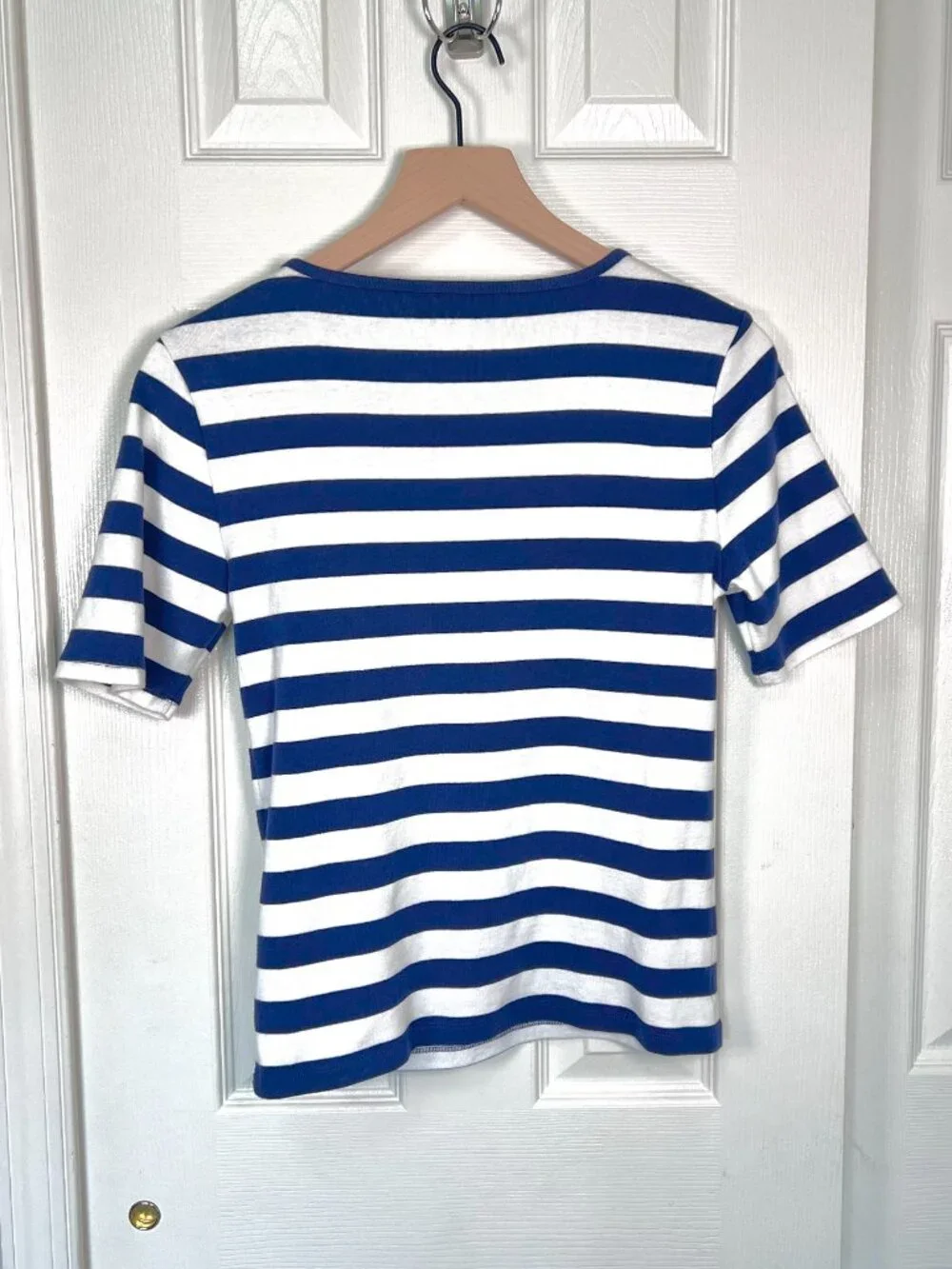 J.Crew Perfect Fit Striped Tee Navy/White Size Medium Nautical Classic